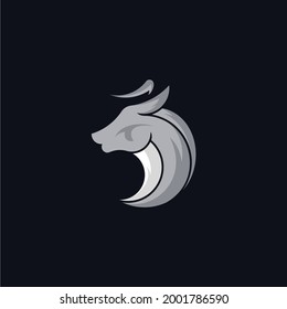 Monochrome Professional And Modern Bull Head Logo Identity Vector Illustration