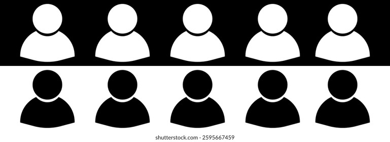 Monochrome Profile icon. Avatar icons set. Male and female head silhouettes.  User icon vector set. Person icon, User icon for web site,  illustration, Persons symbol eps10 33