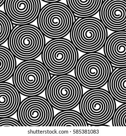 monochrome psychedelic background with spirals