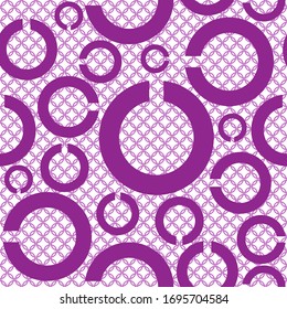 Monochrome purple seamless pattern of rings. For printing on shawls, curtains, Wallpaper, packaging and fabrics. Seamless background.