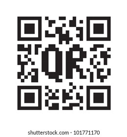 Plantilla abstracta de código QR monocromo