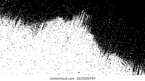 Monochrome Rain Texture: A Dynamic Composition of Black and White Water Droplets for Artistic and Background Use, ideal for creating graphic effects and visual depth