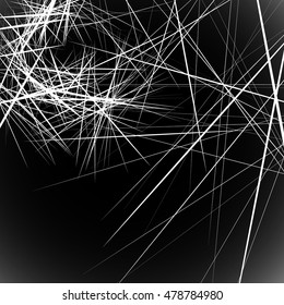 Monochrome random chaotic edgy lines abstract artistic pattern