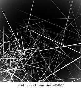 Monochrome random chaotic edgy lines abstract artistic pattern