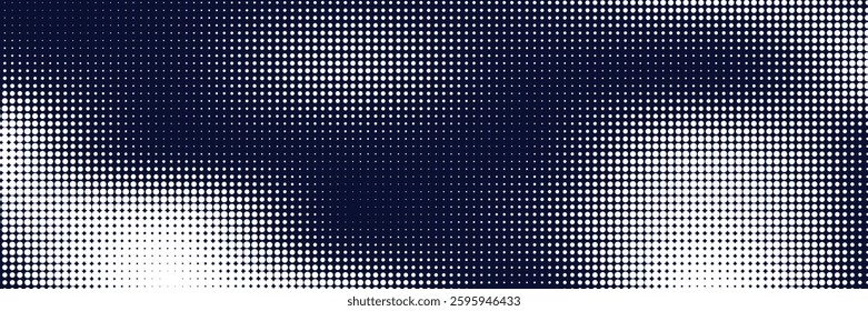 Monochrome raster printing, abstract vector halftone background. Black and white dot texture.
