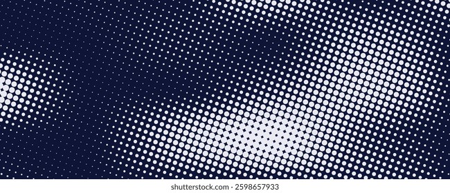 Monochrome raster printing, abstract vector halftone background. Black and white dot texture.