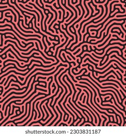 Monochrome reaction diffusion Organic wavy line shapes abstract turing pattern background