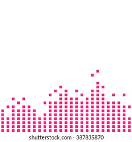 Monochrome red digital equalizer background. Vector illustration.