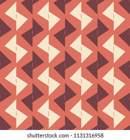 Monochrome red seamless pattern with geometric shapes.