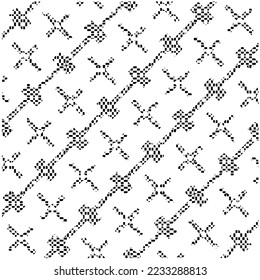 Monochrome Repeat Pattern.black and white grunge background.Abstract halftone pattern.