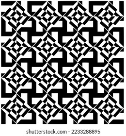 Monochrome Repeat Pattern.black and white grunge background.Abstract halftone pattern.