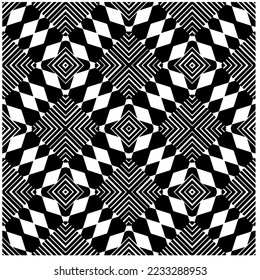 Patrón de repetición monocromo.fondo negro y blanco.Patrón de semitonos abstracto.