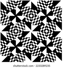 Monochrome Repeat Pattern.black and white grunge background.Abstract halftone pattern.