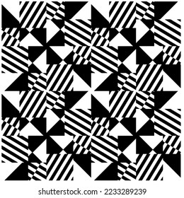 Patrón de repetición monocromo.fondo negro y blanco.Patrón de semitonos abstracto.