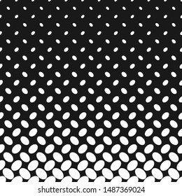 Monochrome repeating halftone diagonal ellipse pattern background design - abstract vector design