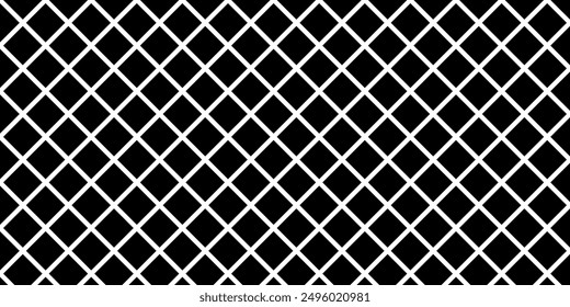 Monochrome repeating line grid seamless pattern. White geometric design. Symmetrical ornament. Perfect for wallpaper, textile, or graphic design projects. Vector