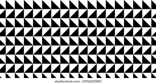 Monochrome repeating triangle shapes seamless pattern. White bold triangular form geometric mosaic. Symmetrical ornament. Perfect for wallpaper, textile, or graphic design projects. Vector