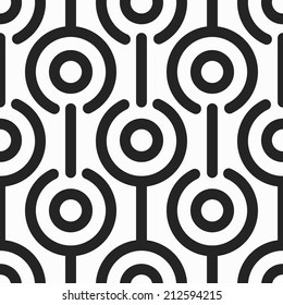 monochrome retro circle seamless pattern