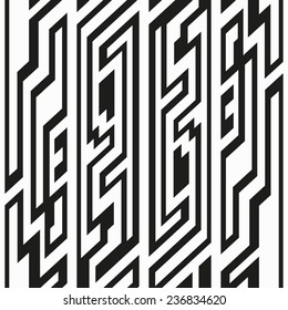 monochrome retro geometric seamless pattern