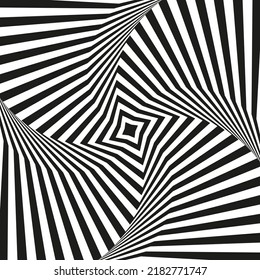 Monochrome Retro groovy psychedelic wavy background. Vector illustration in the style of 1970