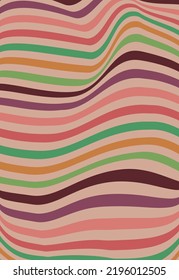 Monochrome Retro groovy psychedelic wavy background. Vector illustration in the style of 1970