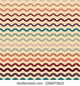 Monochrome Retro groovy psychedelic wavy background. Vector illustration in the style of 1970