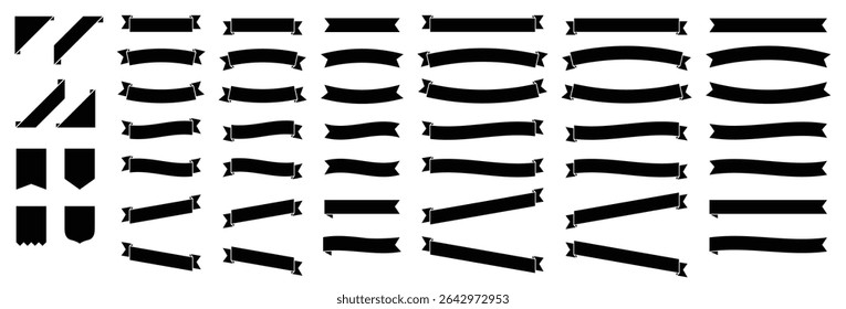Monochrome Ribbon Frame with Bow – Simple Black and White Vector Border for Elegant Designs and Templates