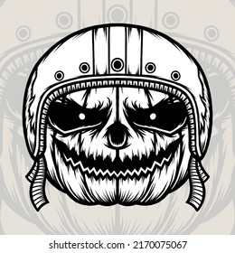 Monochrome Ride Pumpkin. Premium vector