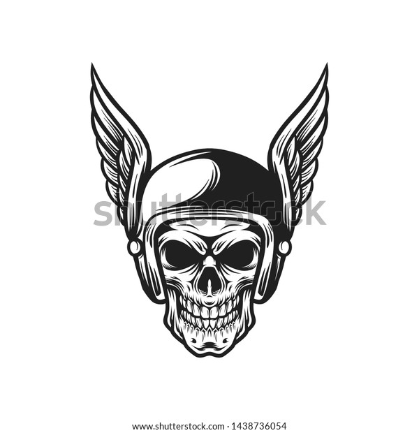 monochrome rider\
skull vector logo\
illustration