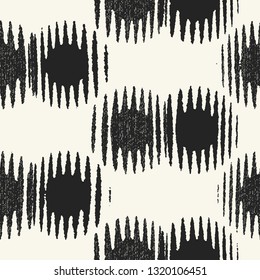 Monochrome Ripple Dots Graphic Motif. Seamless Pattern. 