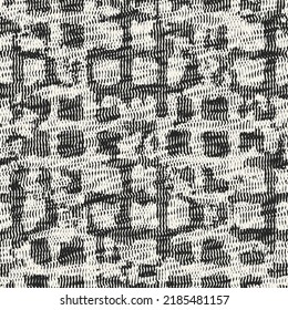 Monochrome Ripple Knit Textured Checked Pattern