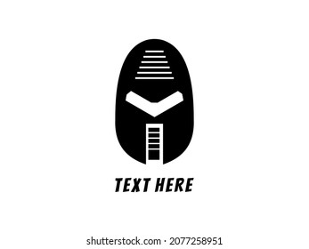 diseño monocromo del logotipo de la cabeza del robot.