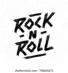 Monochrome Rock music print, hipster vintage label, graphic design with grunge effect, tee print stamp. t-shirt lettering artwork