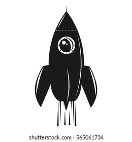 Monochrome Rocket. Logo. Startup. Vector Illustration
