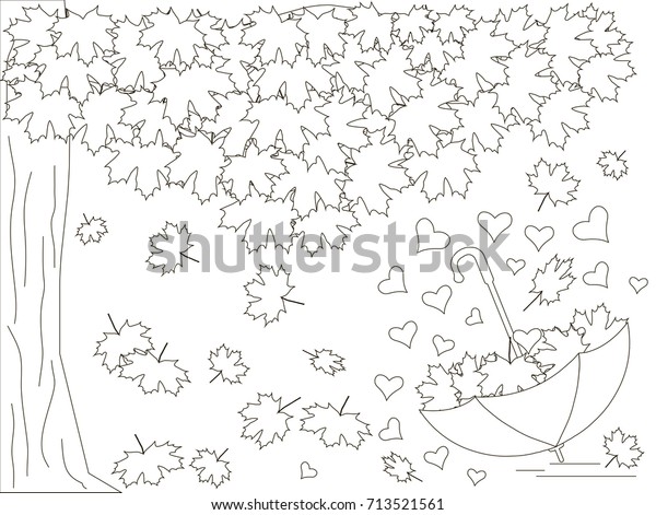Monochrome Romantic Background Maple Tree Inverted Stock Vector ...