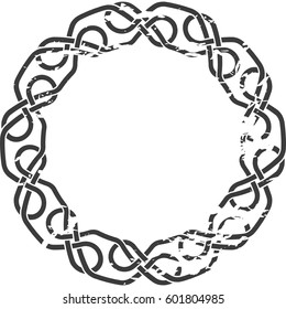 Monochrome Round Celtic pattern. Element of Scandinavian or Celtic ornament as border or frame. Vector illustration