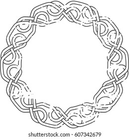 Monochrome Round Celtic pattern. Element of Scandinavian or Celtic ornament as border or frame. Vector illustration