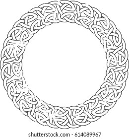 Monochrome Round Celtic pattern. Element of Scandinavian or Celtic ornament as border or frame. Vector illustration