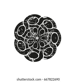 Monochrome Round Celtic pattern. Element of Scandinavian or Celtic ornament