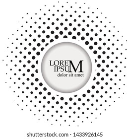 Monochrome round frame of dots. Vector illustration