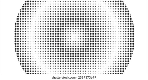 monochrome round gradient halftone dots background. vector illustration. abstract regular pop art dots on white background