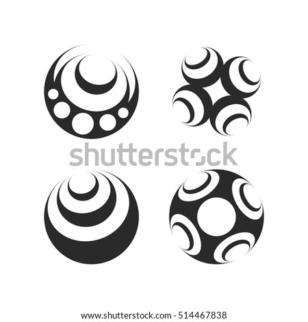 Monochrome round logos