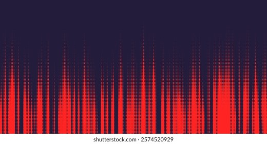 Monochrome round particles on a dark background. Abstract background. Halftone background