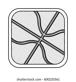 monochrome rounded square with background of basketball ball vector illustration