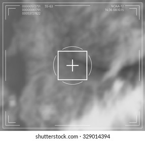 Monochrome satellite image. Vector illustration of bird's-eye ground surface