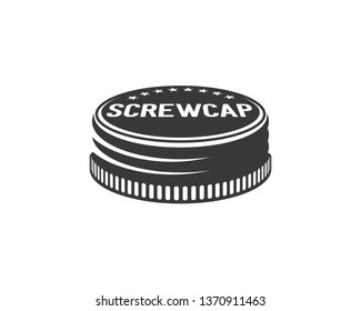 monochrome screw cap retro logo 