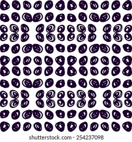 Monochrome scribble background  made a felt pen. Modern design.Vector illustration. Fancy hand drawn texture.White background with blue spirals and  lines. Hipster wallpaper with doodles.