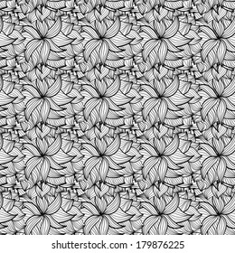monochrome seamless abstract hand-drawn elements