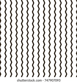 Monochrome seamless background. Abstract geometric vector pattern with vertical zigzag lines. EPS10. 