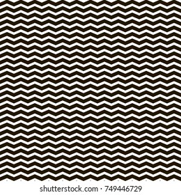 Monochrome seamless background. Abstract geometric vector pattern with horizontal  black zigzag lines on white backdrop. EPS10. Can be used as print on clothes or cover.